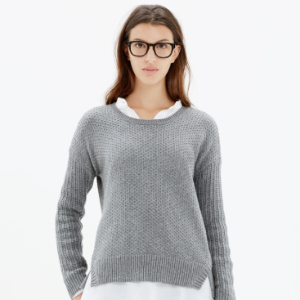 Madewell Texturemix Pullover Cropped Sweater